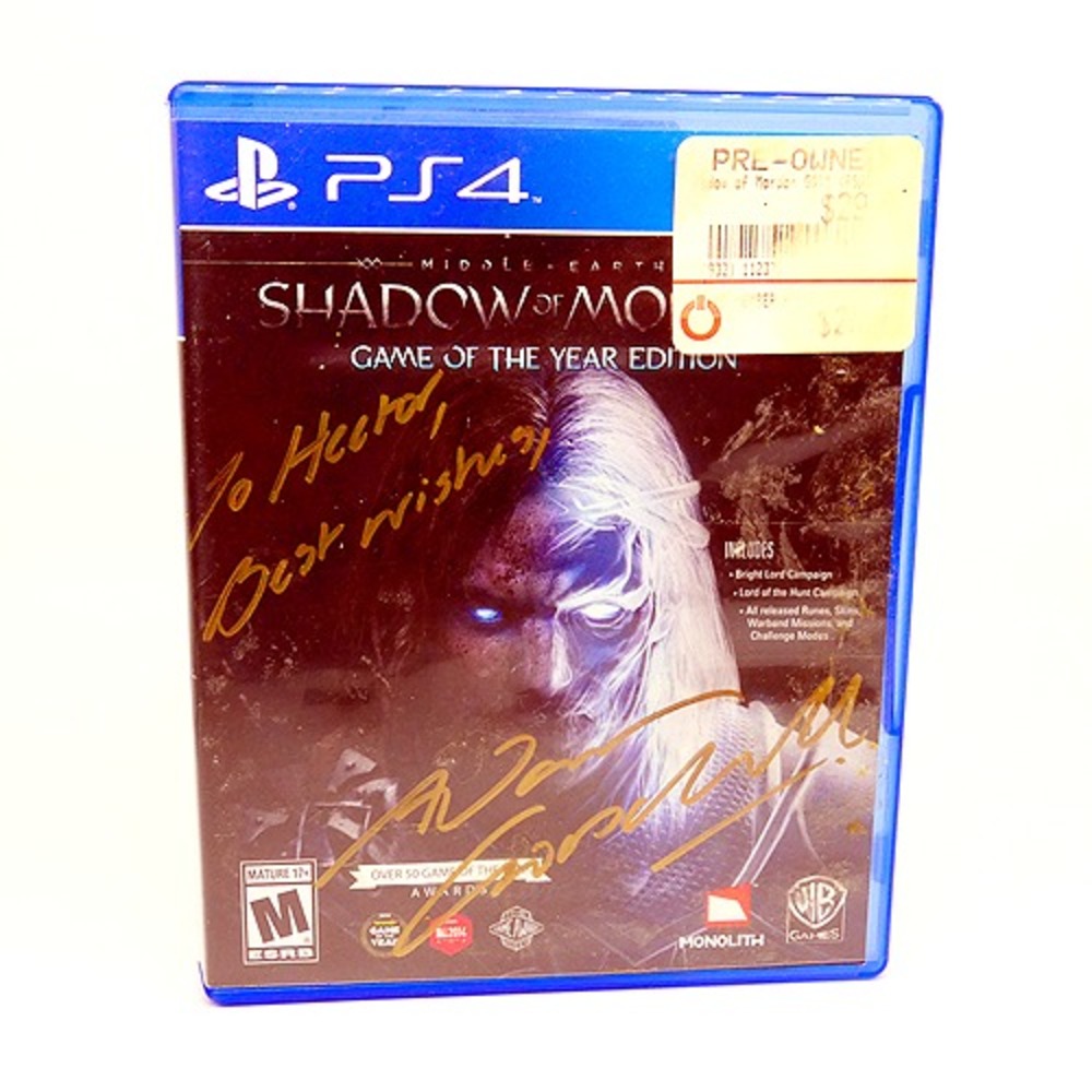 Adam Croasdell Autographed Middle Earth: Shadow of Mordor Game of the Year PS4